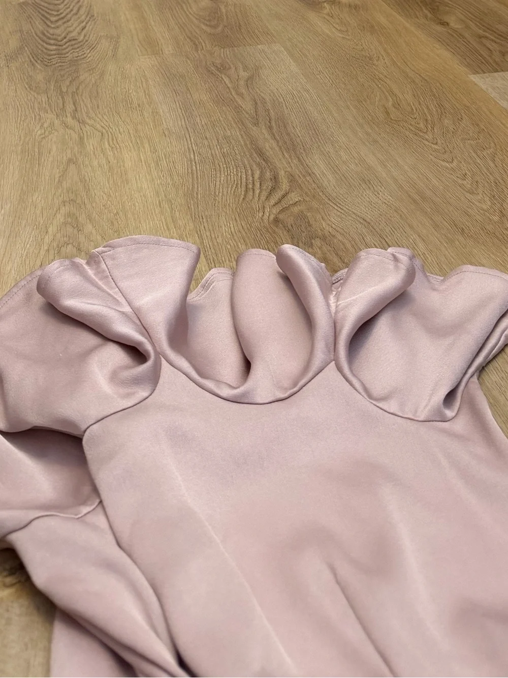 Saints + Secrets High-Waist Pink Ruffle Hem Mini Skirt